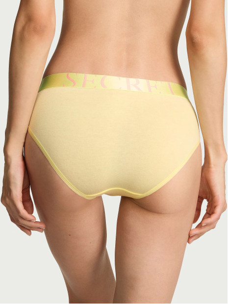 Трусики-бікіні Victoria's Secret Exploded Logo Cotton Hiphugger Panty - колір Lemonade