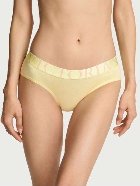 Трусики-бікіні Victoria's Secret Exploded Logo Cotton Hiphugger Panty - колір Lemonade