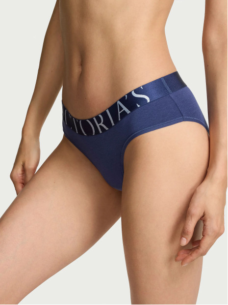 Трусики-бікіні Victoria's Secret Exploded Logo Cotton Hiphugger Panty - колір Ink Blue
