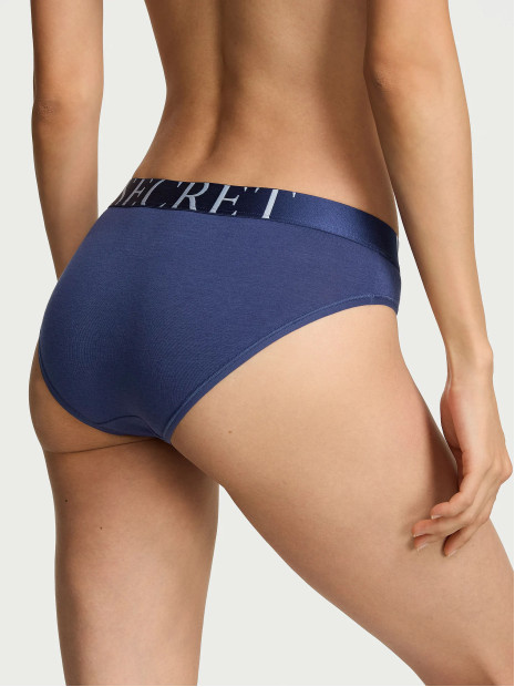 Трусики-бікіні Victoria's Secret Exploded Logo Cotton Hiphugger Panty - колір Ink Blue