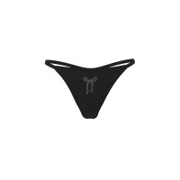 Котонові трусики стрінги Pink Logo Thong Panty - колір Black Bow Diamante Graphic