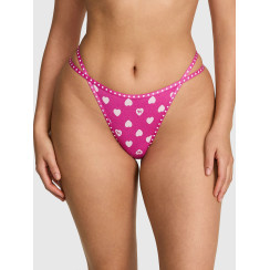 Котонові трусики стрінги Pink Logo Thong Panty - колір Pink Fire Heart & Dog