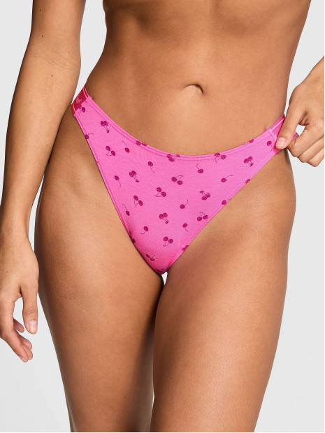Котонові трусики стрінги Pink VS - колір Sizzling Strawberry Cherry Print