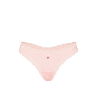 Котонові трусики стрінги Cotton Shadow Stripe Lace-Waist Thong Panty - колір Angel Pink