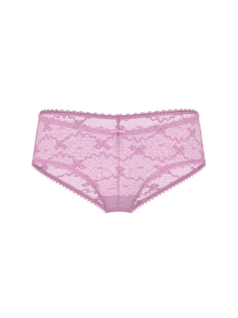 Мереживні трусики чіки Victoria's Secret Bow Lace Mesh Cheeky Panty - колір Bikini Pink