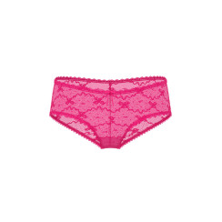 Мереживні трусики чіки Victoria's Secret Bow Lace Mesh Cheeky Panty - колір Pop Pink