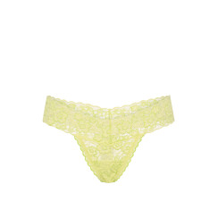 Мереживні трусики від Victoria's Secret Lace Thong Panty - колір Lime Yellow