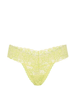 Мереживні трусики від Victoria's Secret Lace Thong Panty - колір Lime Yellow