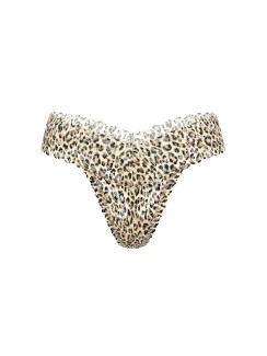 Мереживні трусики від Victoria's Secret Lace Thong Panty - колір Natural Leopard