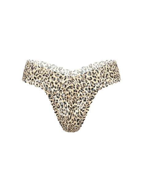Мереживні трусики від Victoria's Secret Lace Thong Panty - колір Natural Leopard