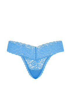 Мереживні трусики від Victoria's Secret Lace Thong Panty - колір Blue Jasper