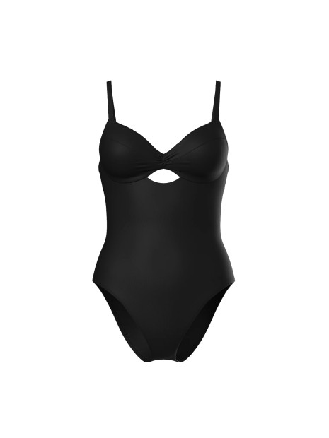 Купальник Pink Victoria's Secret Twist Push-Up One-Piece Swimsuit - колір Pure Black