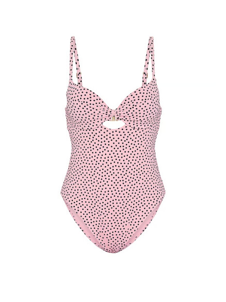 Купальник Pink Victoria's Secret Twist Push-Up One-Piece Swimsuit - колір Pink Dots