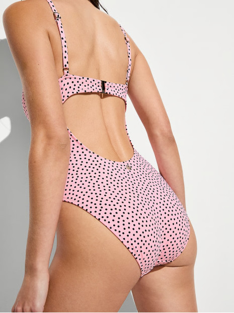 Купальник Pink Victoria's Secret Twist Push-Up One-Piece Swimsuit - колір Pink Dots