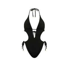 Купальник Pink Victoria's Secret Side-Tie Monokini One-Piece Swimsuit - колір Pure Black