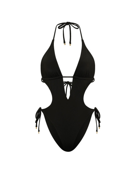 Купальник Pink Victoria's Secret Side-Tie Monokini One-Piece Swimsuit - колір Pure Black