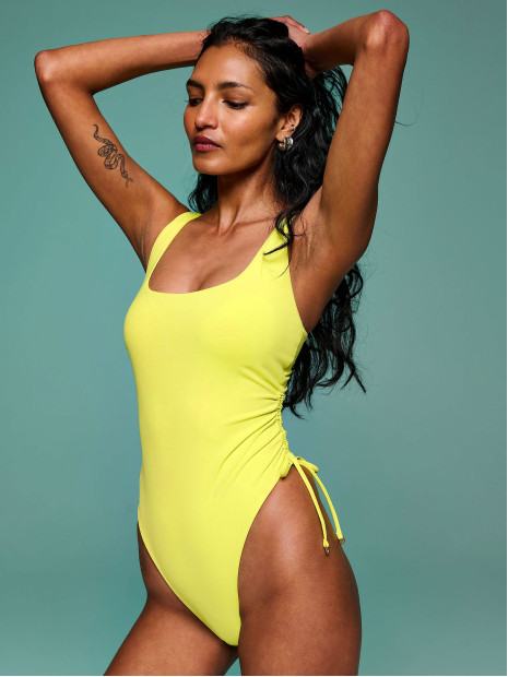 Купальник Pink Victoria's Secret Itsy One-Piece Swimsuit - колір Electric Citron