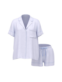Сатинова піжама Victoria's Secret Signature Satin Short Pajama Set - колір Icy Lavender