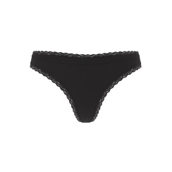 Котонові трусики стрінги VS Cotton Lace-Waist Thong - колір Lace Trim | Black