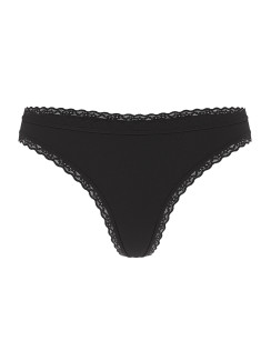 Котонові трусики стрінги VS Cotton Lace-Waist Thong - колір Lace Trim | Black