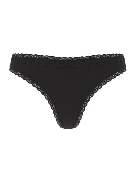 Котонові трусики стрінги VS Cotton Lace-Waist Thong - колір Lace Trim | Black