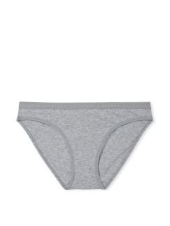 Бавовняні трусики бікіні Victoria's Secret Stretch Cotton Bikini Panty - колір Medium Heather Grey