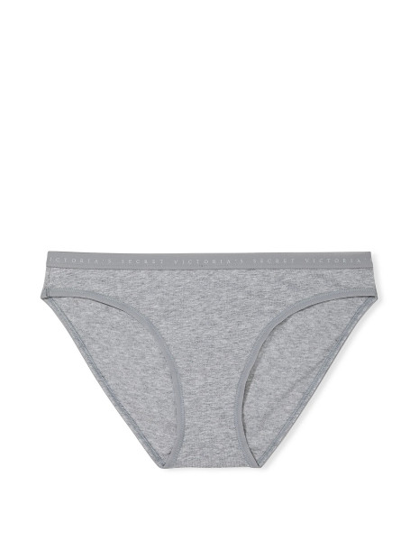 Бавовняні трусики бікіні Victoria's Secret Stretch Cotton Bikini Panty - колір Medium Heather Grey
