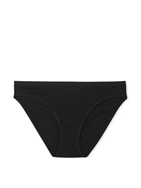 Бавовняні трусики бікіні Victoria's Secret Stretch Cotton Bikini Panty - колір Black
