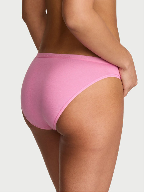 Бавовняні трусики бікіні Victoria's Secret Stretch Cotton Bikini Panty - колір Pink Sugar
