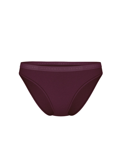 Бавовняні трусики бікіні Victoria's Secret Stretch Cotton Bikini Panty - колір Winter Wine