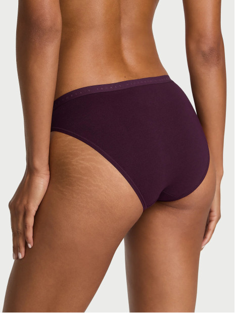 Бавовняні трусики бікіні Victoria's Secret Stretch Cotton Bikini Panty - колір Winter Wine