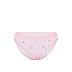 Бавовняні трусики бікіні Victoria's Secret Stretch Cotton Bikini Panty - колір Pink Iconic Martini Stripes