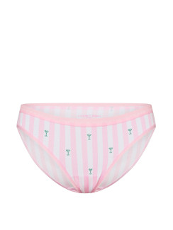 Бавовняні трусики бікіні Victoria's Secret Stretch Cotton Bikini Panty - колір Pink Iconic Martini Stripes