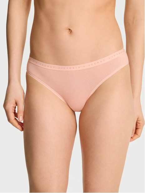 Бавовняні трусики бікіні Victoria's Secret Stretch Cotton Bikini Panty - колір Pink Gin