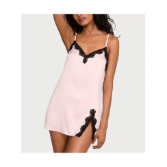 Нічна сорочка сатинова Satin Lace-Trim Mini Slip - колір Angel Pink