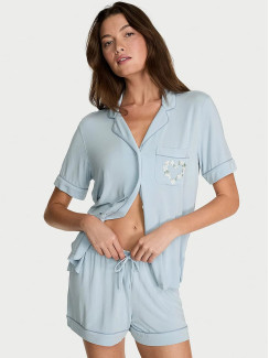 Модалова піжама Victoria's Secret SoSoft™ Modal Short Pajama Set - колір Celestial Blue