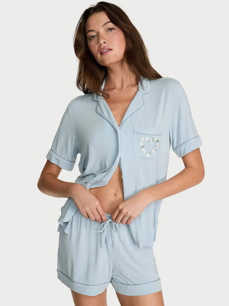 Модалова піжама Victoria's Secret SoSoft™ Modal Short Pajama Set - колір Celestial Blue