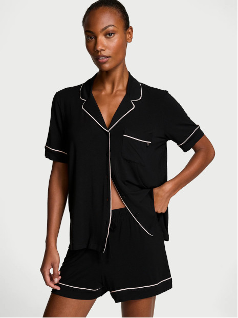 Модалова піжама Victoria's Secret SoSoft™ Modal Short Pajama Set - колір Prints & Solids | BLACK Модалова піжама Victoria's Secret SoSoft™ Modal Short Pajama Set - колір Prints & Solids | BLACK