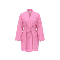 Сатиновий халат Victoria's Secret Chiffon & Lace Short Robe - колір Rose Garden