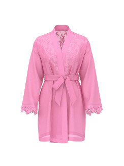 Сатиновий халат Victoria's Secret Chiffon & Lace Short Robe - колір Rose Garden