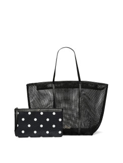 Сумка з косметичкою Victoria's Secret Mesh Tote and Pouch Set
