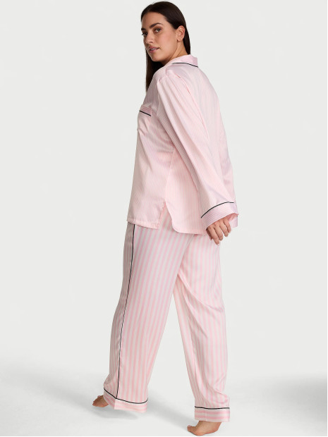 Сатинова піжама Victoria's Secret Signature Satin Long Pajama Set - колір Embroidered Collar | Pretty Blossom Iconic Stripes Сатинова піжама Victoria's Secret Signature Satin Long Pajama Set - колір Embroidered Collar | Pretty Blossom Iconic Stripes