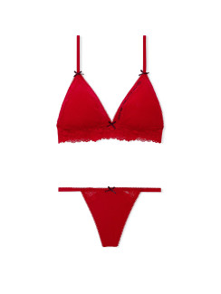 Комплект білизни Victoria's Secret Pink - Limited-Edition PINK Wink™ Flirty Gift Set - колір Bright Vermillion Forever Lace V-Day Pack