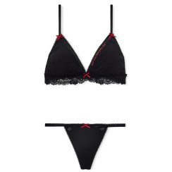 Комплект білизни Victoria's Secret Pink - Limited-Edition PINK Wink™ Flirty Gift Set - колір Black Forever Lace V-Day Pack