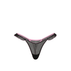 Мереживні трусики від Victoria's Secret PINK Wink™ Flutter Thong Panty - колір Black