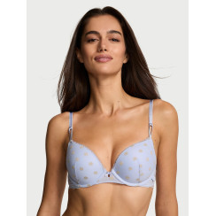 Бюстгалтер Victoria's Secret Sexy Tee Sheer Heritage Shimmer Dot Push-Up Bra - колір Soft Iris