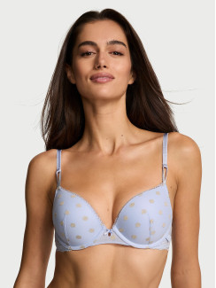 Бюстгалтер Victoria's Secret Sexy Tee Sheer Heritage Shimmer Dot Push-Up Bra - колір Soft Iris