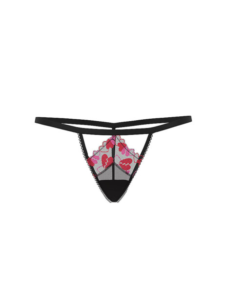 Мереживні трусики від Victoria's Secret PINK Wink™ V-String Panty - колір Black