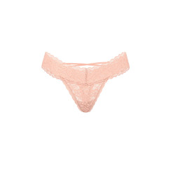 Мереживні трусики від Victoria's Secret The Lacie Lace Strappy-Back Thong Panty - колір Peach
