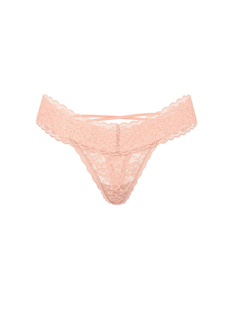 Мереживні трусики від Victoria's Secret The Lacie Lace Strappy-Back Thong Panty - колір Peach